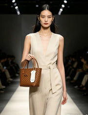 Tall Woven Shoulder Tote Bag