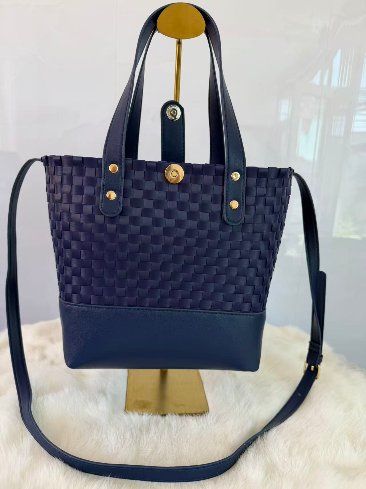 Tall Woven Shoulder Tote Bag (Multi-color)