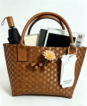 Tall Woven Shoulder Tote Bag