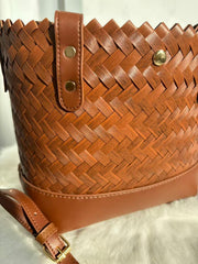 Tall Woven Shoulder Tote Bag (Multi-color)