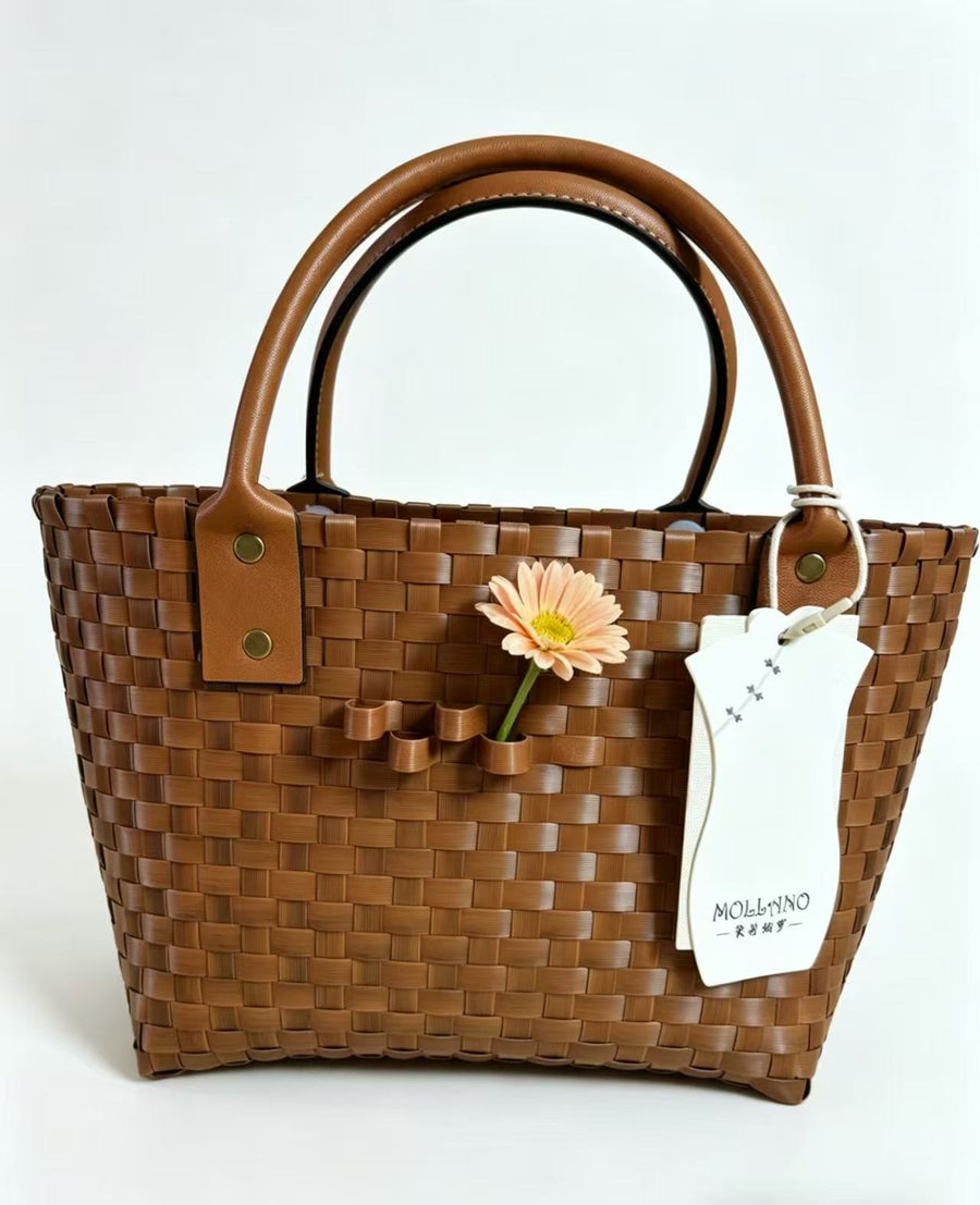 Tall Woven Shoulder Tote Bag