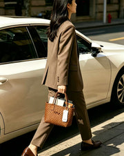 Tall Woven Shoulder Tote Bag